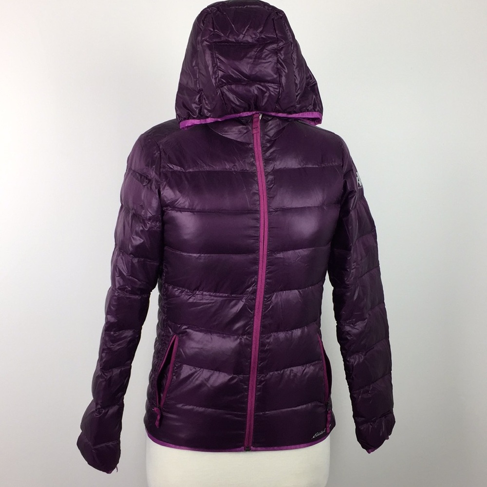 Eddie Bauer Purple Hooded Down Puffer Jacket
